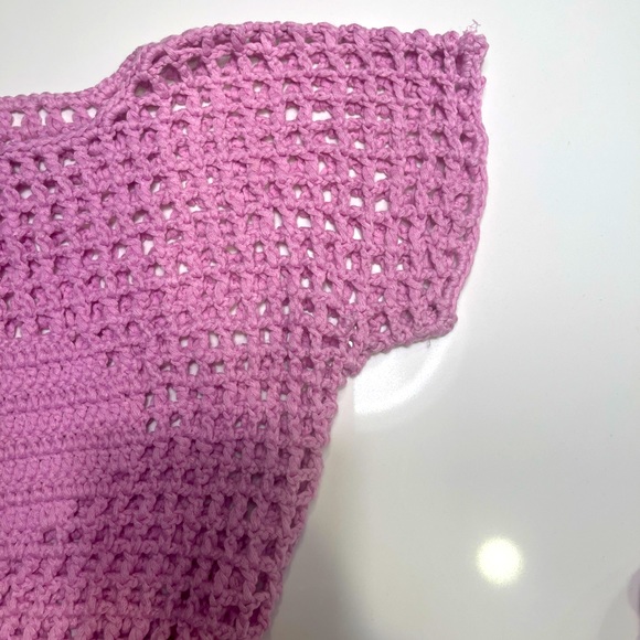 Hand Made New Beautiful Lilac | Levander Crocheted Top & Mini Skirt Fits M/L - Picture 8 of 13